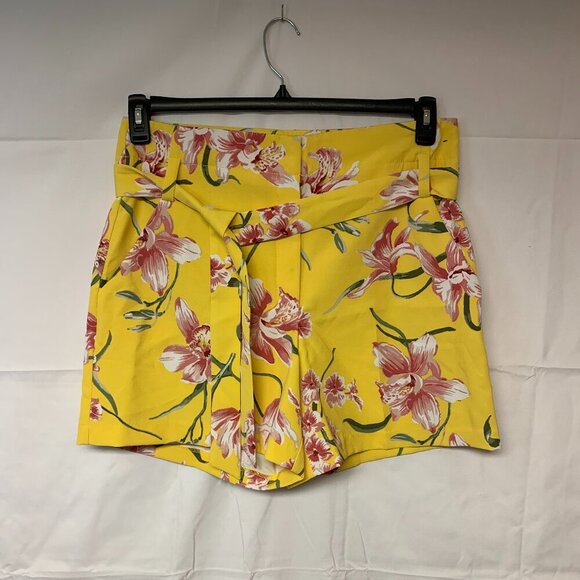 7th Avenue New York & Co Pants - 7th Avenue New York & co shorts SZ 14 yellow floral high waist tropical vibrant